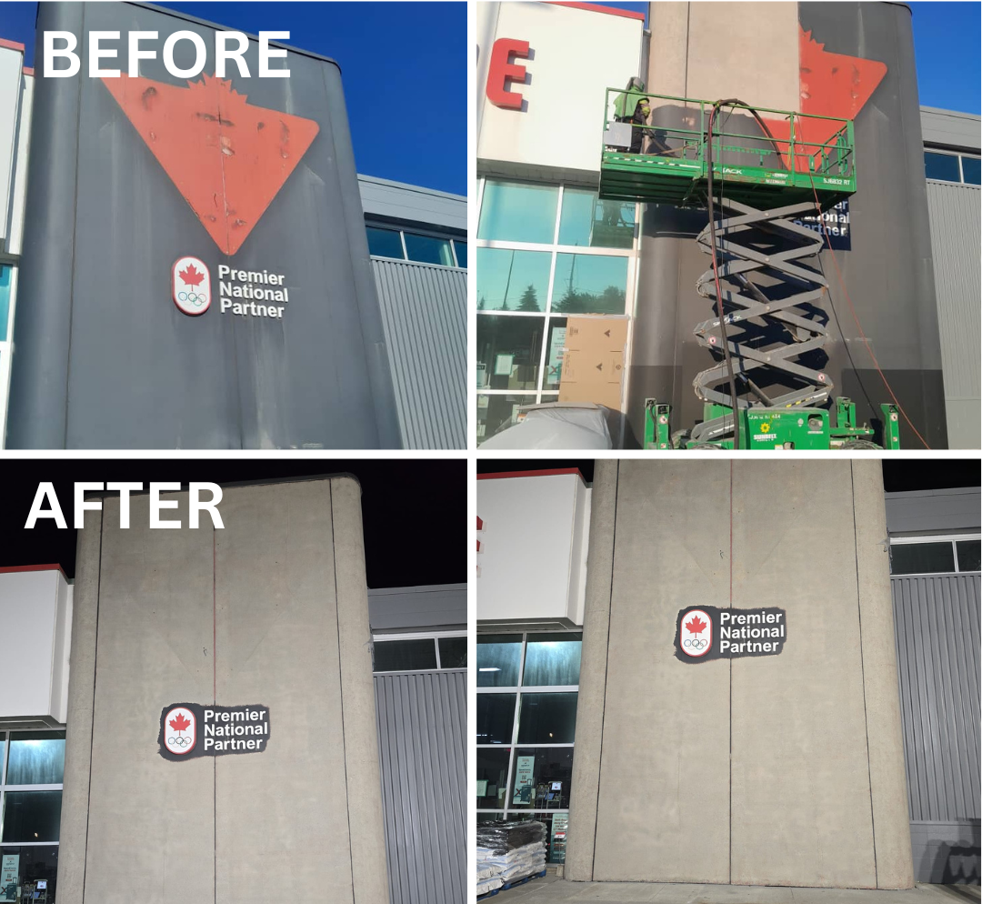 Commercial exterior sandblasting project completed by ZAD Blasting